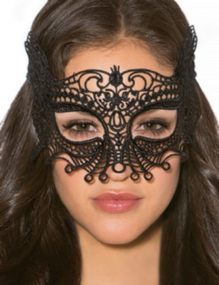 2Pcs Enchanting Black Lace Bat Eye Mask