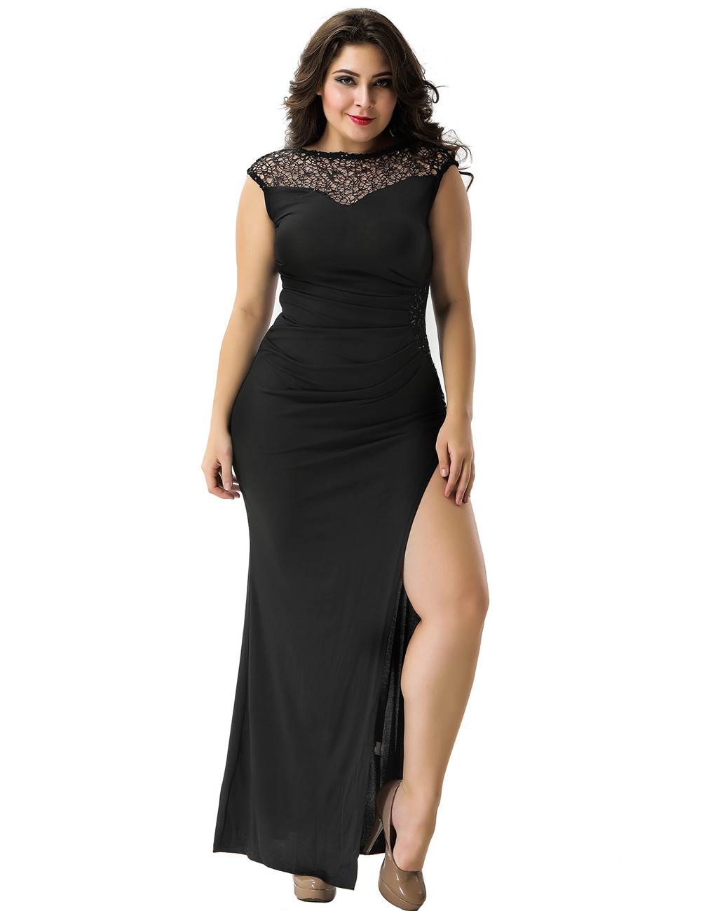 2016 New arrivals black lady long dress selling hot