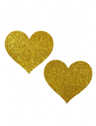 Gold Glitter Heart-shaped Nipple Cover