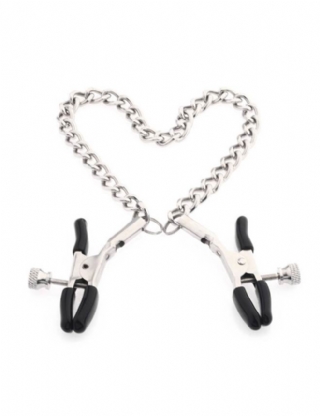 Silver Chain Nipple Clips Erotic Toy 