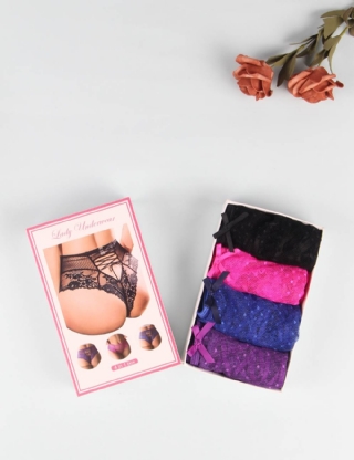 Sexy High Waist Lace Strappy Panty 4in1 Box 
