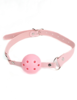 Pink leather BDSM Breathable Mouth Gag