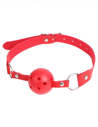 Red leather BDSM Breathable Mouth Gag