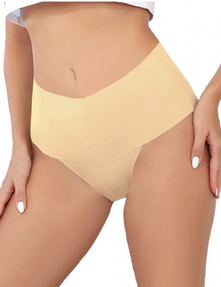 Nude Sexy Ice Silk High Waist Seamless Panty