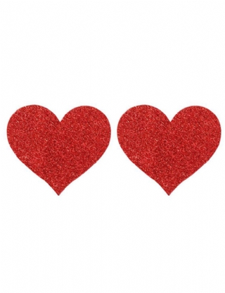 Red Glitter Heart-shaped Nipple Cover