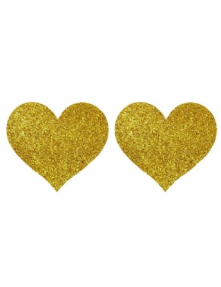 Gold Glitter Heart-shaped Nipple Cover